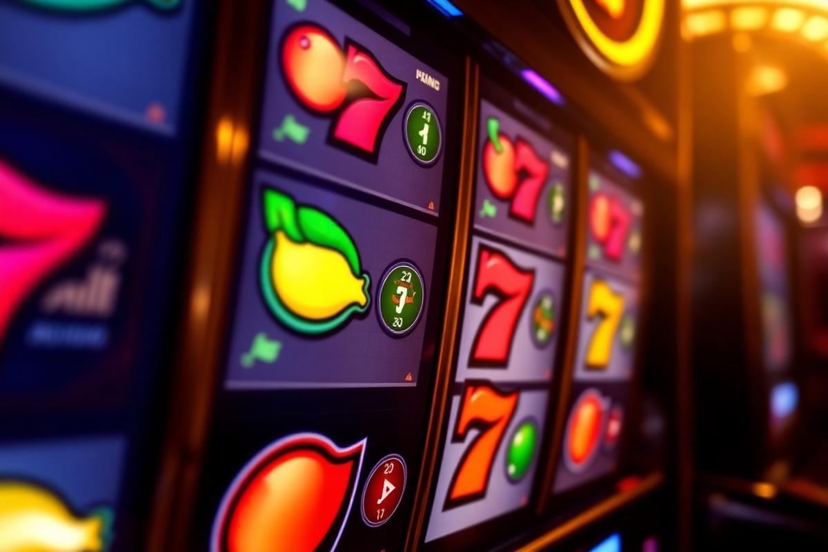 Tragaperras y slots en casino fuera de España con símbolos clásicos